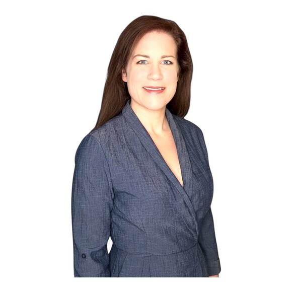 Alice & Olivia Long Sleeve Romper - Size 8 - Blue - Like New - Picture 12 of 16